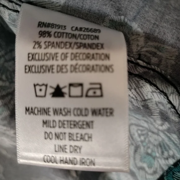 Robert Graham Black and Teal Floral Casual Shirt - Picture 5 of 6